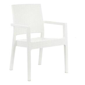 Poltrona Milano De Vime Rattan Sintetico E Jardim Branca