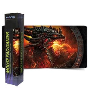Mouse Pad Gamer Gigante Exbom Mp-9040A Dragão De Fogo