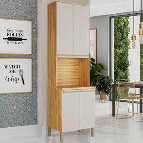 Paneleiro de Cozinha 4 portas Nicho para Micro-Ondas Nápoli Prime 100% MDF