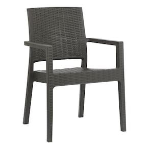 Poltrona Milano Cinza De Vime Rattan Sintetico E Jardim