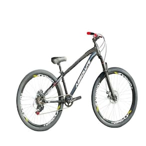 Bicicleta Absolute Brutus Preto Com Branco 3 Aro 26 Freio A Disco Single 1x7