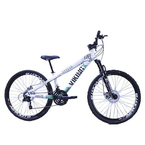 Bicicleta Vikingx Aro 26 Câmbios Importado 21v Aero Branco Verde
