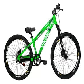 Bicicleta Vikingx Verde Neon Aro 26 Single Wheeling Freio Hidráulico