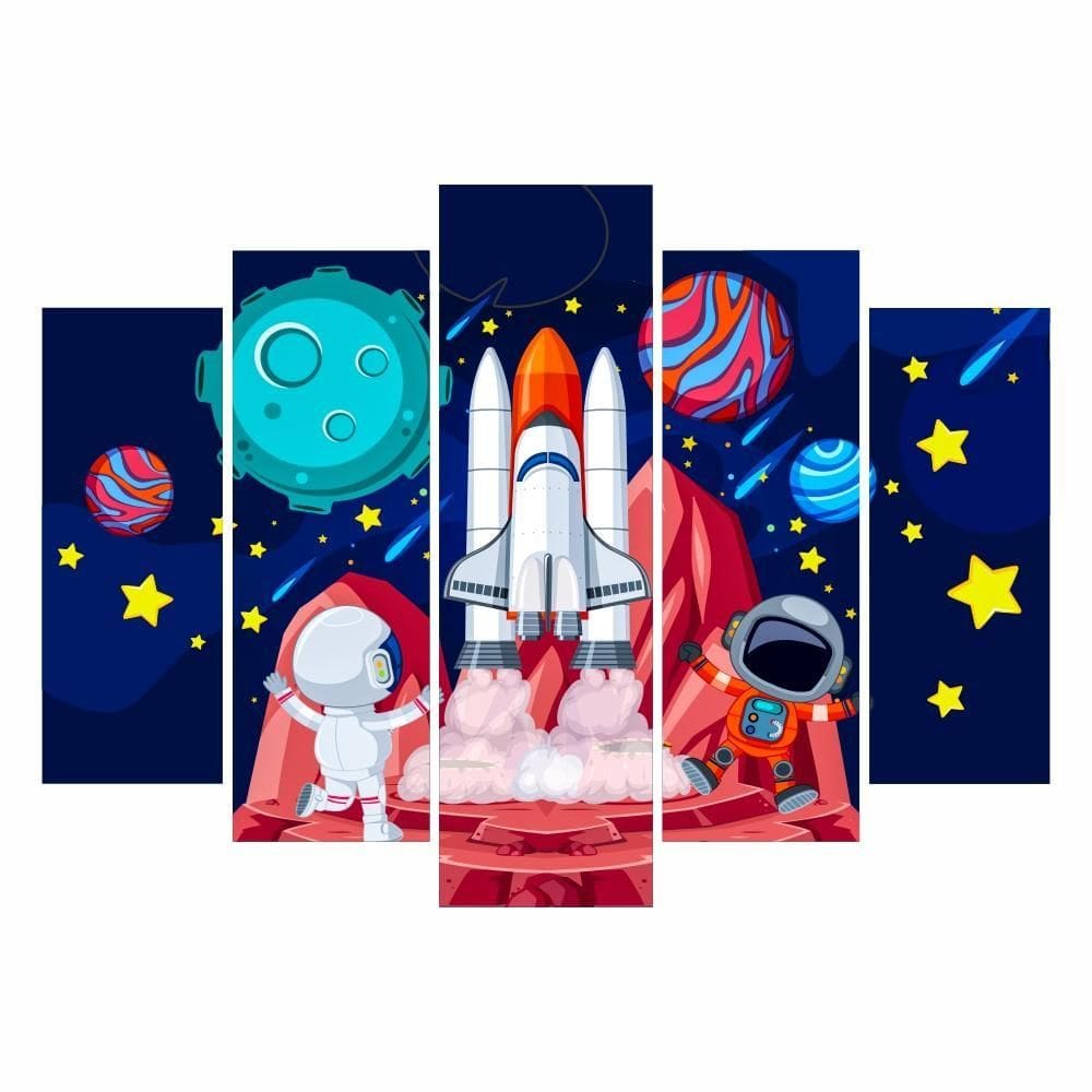 Kit Decoração Festa Aniversário Astronauta Foguete Galáxia