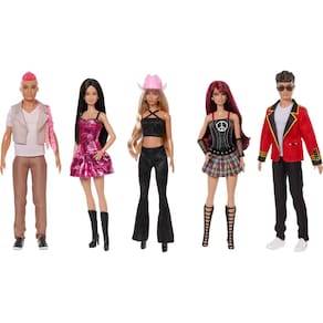 Conjunto de bonecas modernas Barbie RBD com Roberta, Mia, Lupita, Diego e Giovanni