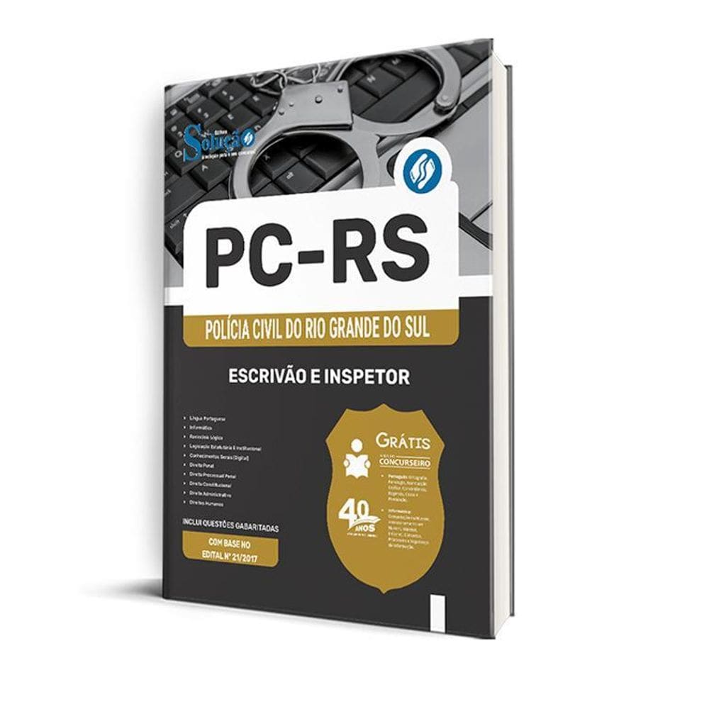 Apostila Pc Rs 2025 - Escrivão E Inspetor