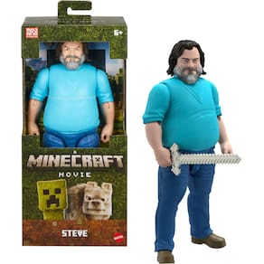 Figura de ação Mattel Minecraft Steve, filme inspirado em 30 cm