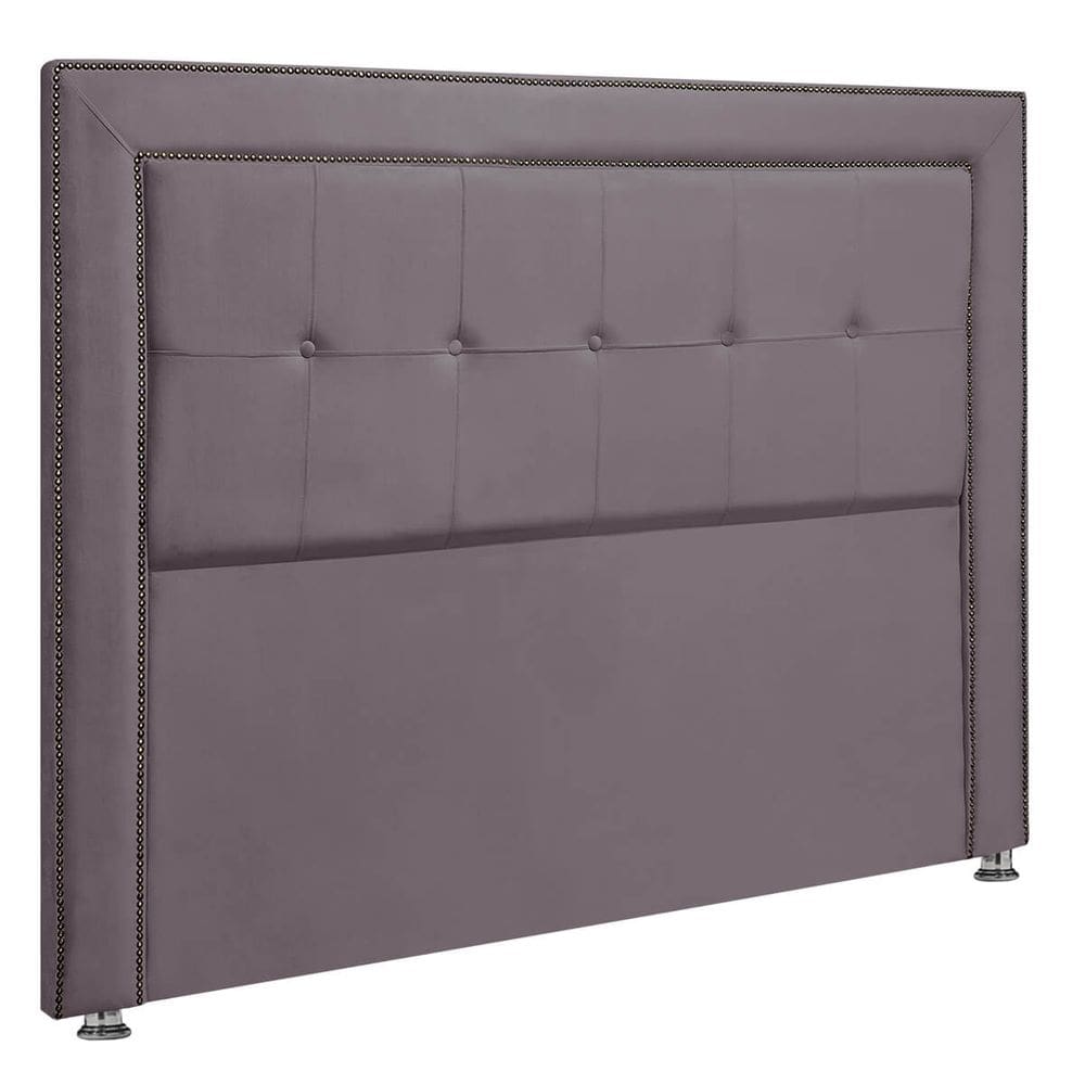 Cabeceira Estofada para Cama Box King 195cm Ravena Veludo Rosê Envelhecido