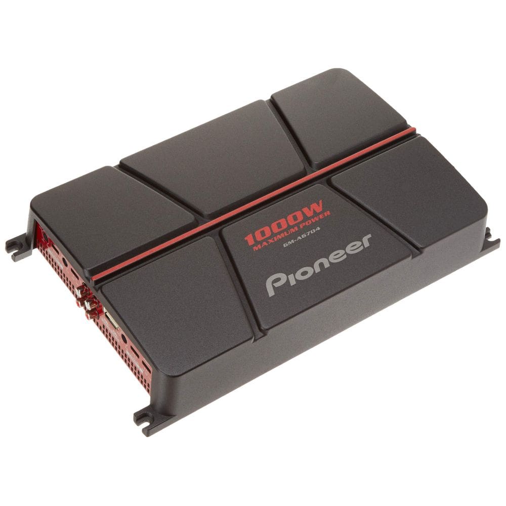 Amplificador Pioneer GM-A6704 de 4 canais Bridgeable com aumento de graves