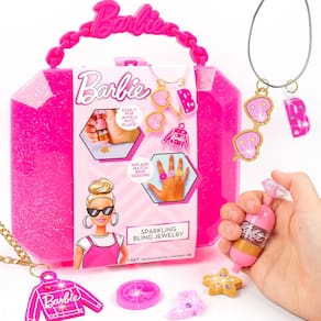 Kit de fabricação de joias Barbie Sparkling Bling com estojo de armazenamento 6+