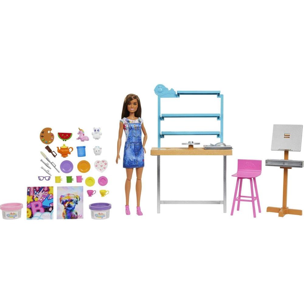 Art Studio Barbie Relax and Create Doll com acesso para maiores de 25 anos.