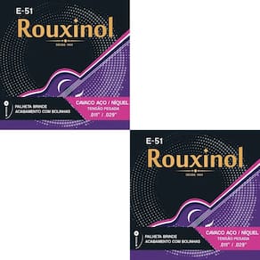 Kit 2 Encordoamento Cavaquinho Elétrico Acústico Rouxinol E51 0.11" PRE51L