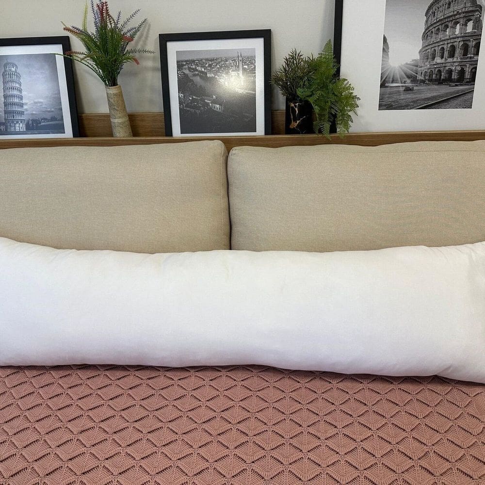 Travesseiro de Corpo Microfibra xuxão - 130x40cm Branco