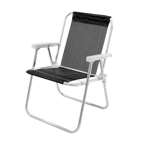 Cadeira de Praia Alta Alumínio Lazy Sannet Preto - 023507 Belfix