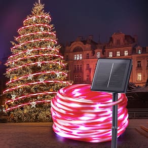 Luzes solares de corda Brightown 39FT 200LEDs impermeáveis ao ar livre