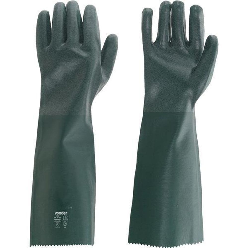 Luva Pvc Palma Áspera Com Forro 46Cm Pav0046 Com 05 Pares -
