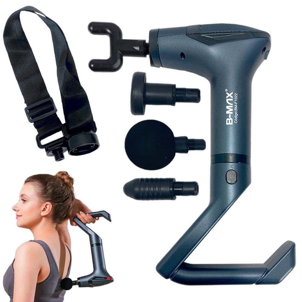 Massageador Muscular Portátil com 4 Cabeças e Velocidade Ajustável
