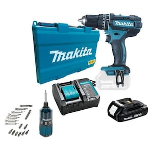 Parafusadeira 18V Makita Impct Dhp482Y002 1Bat 1,5A E Bits