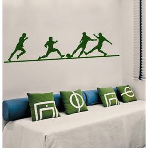 Adesivo Decorativo De Parede Campo De Futebol E Jogadores
