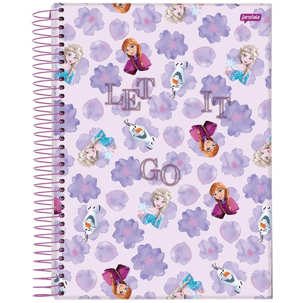 Caderno espiral universitário Frozen Jandaia 80 folhas