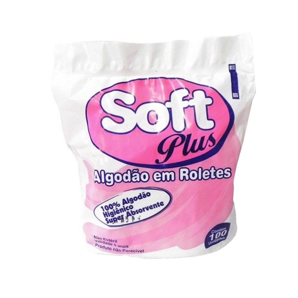 Algodão Rolete C/ 100 Un - Soft Plus