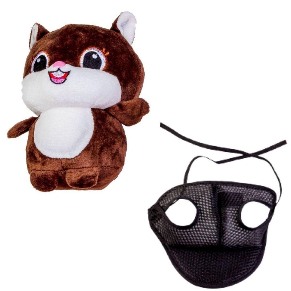 Kit Boné E Pelúcia Esquilo Para Cães E Gatos - P