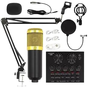 Kit Youtuber Podcast Com Microfone Condensador Braço Articulado Locução Live Stream Com Mesa
