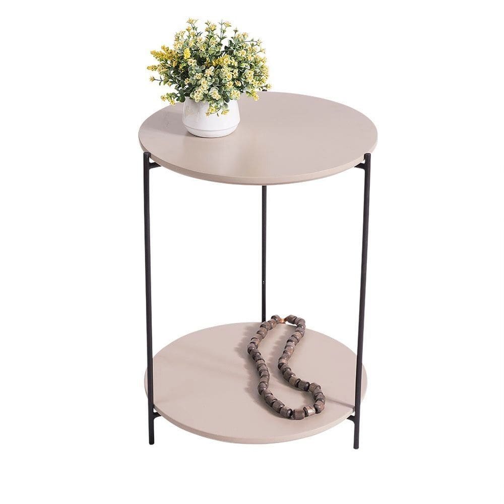 Mesa de Apoio Conect Steel Bege e Preto