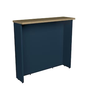 Bancada Ilha 120cm Cozinha Sevilha Azul Órion/Carvalho Marrom