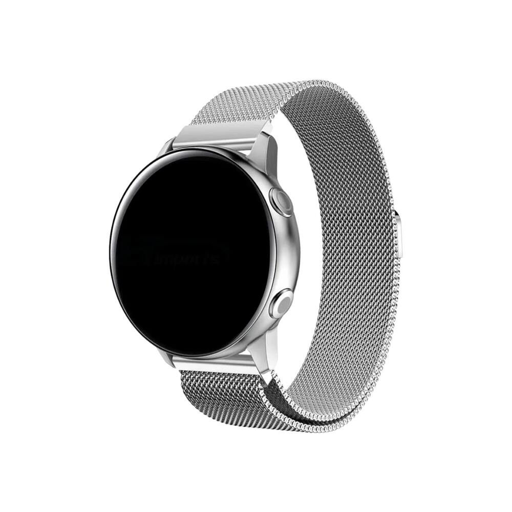 NERDCASE, Pulseira de Metal Magnética, Compatível com Samsung Galaxy Watch 20mm, Prata