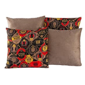 Kit 4 Almofadas Jacquard Decorativas 40X40 Tabaco - 004