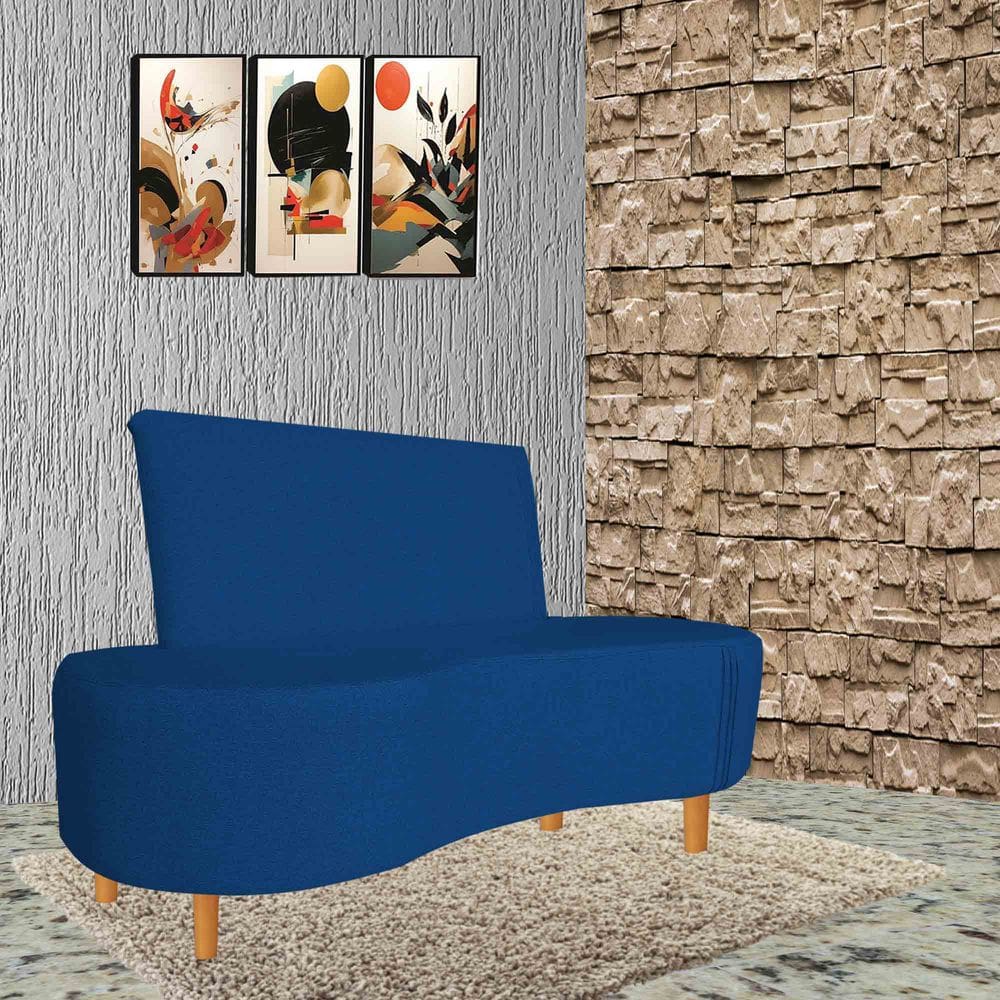 Poltrona Feijão Organico Pes Palito 140 Marinho