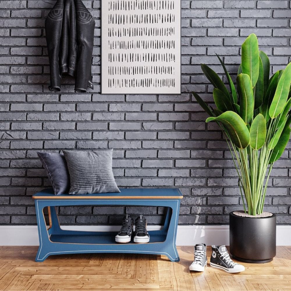 Sapateira para Quarto 100cm Chad 100% Mdf C 100cm x P 41cm x A 44cm Azul