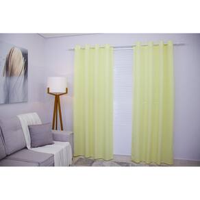 Cortina Oxford Amarelo-Bebê 3,00 x 2,70 Sala/Quarto Varão