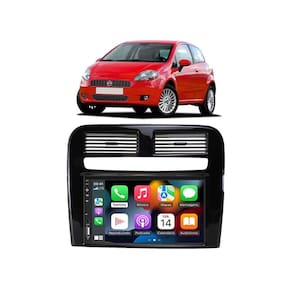 Kit Multimídia Punto 2008 / 2012 Mold Black Piano 7 Pol CarPlay AndroidAuto Bt - FistOption 8100