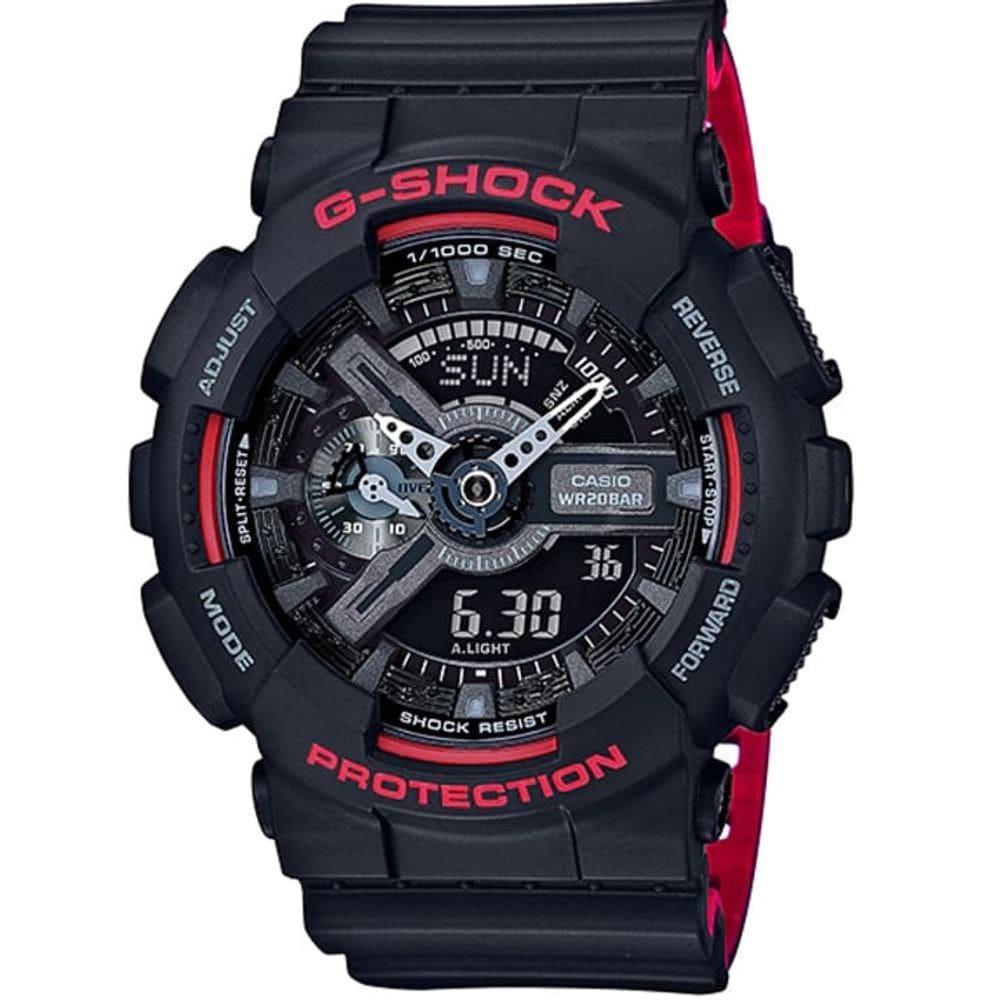 Relógio CASIO G-SHOCK masculino black & red GA-110HR-1ADR
