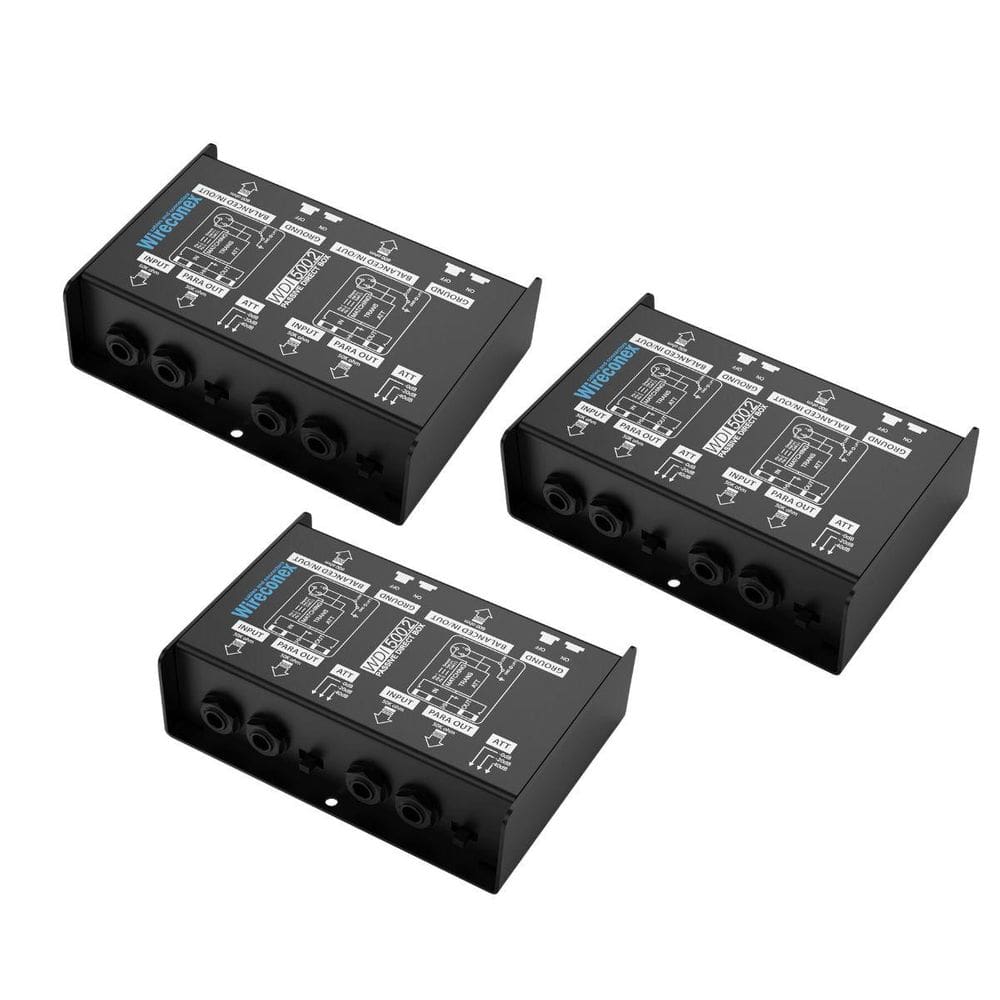 Kit 3 Direct Box Passivo Duplo Wireconex WDI 500.2 Casador de impedância