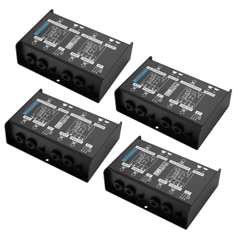Kit 4 Direct Box Passivo Duplo Wireconex WDI 500.2 Casador de impedância
