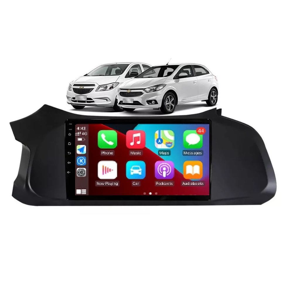 Kit Multimidia Onix Prisma LS JOY 2012 / 2019 Carplay AndroidAuto 9 Pol BT USB FM - Roadstar 908BR