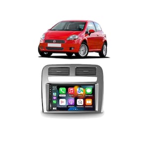 Kit Multimídia Punto 2008 / 2012 Mold Prata 7 Pol CarPlay AndroidAuto Bt - FirstOption 8100