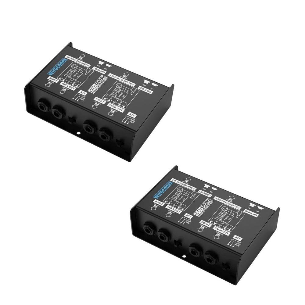 Kit 2 Direct Box Passivo Duplo Wireconex WDI 500.2 Casador de impedância