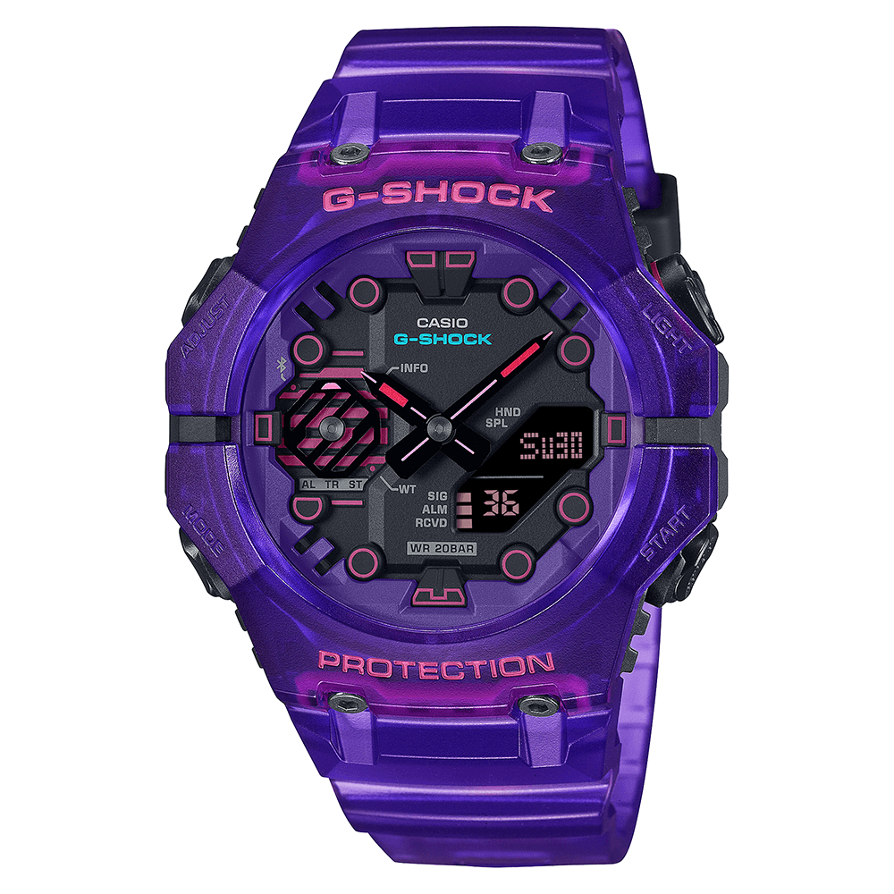 Relógio CASIO G-SHOCK Cyber Space roxo rosa GA-B001CBRS-6ADR