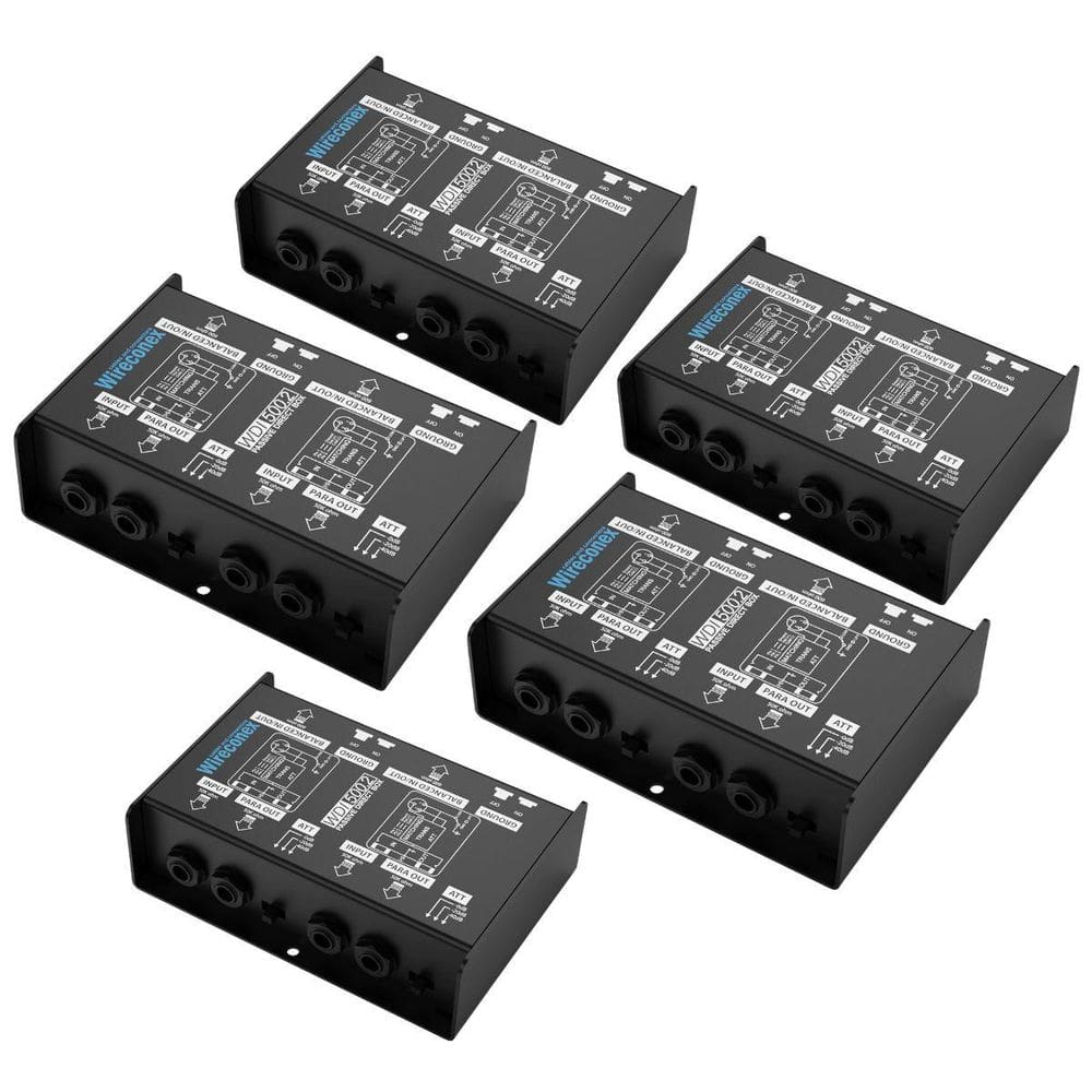 Kit 5 Direct Box Passivo Duplo Wireconex WDI 500.2 Casador de impedância