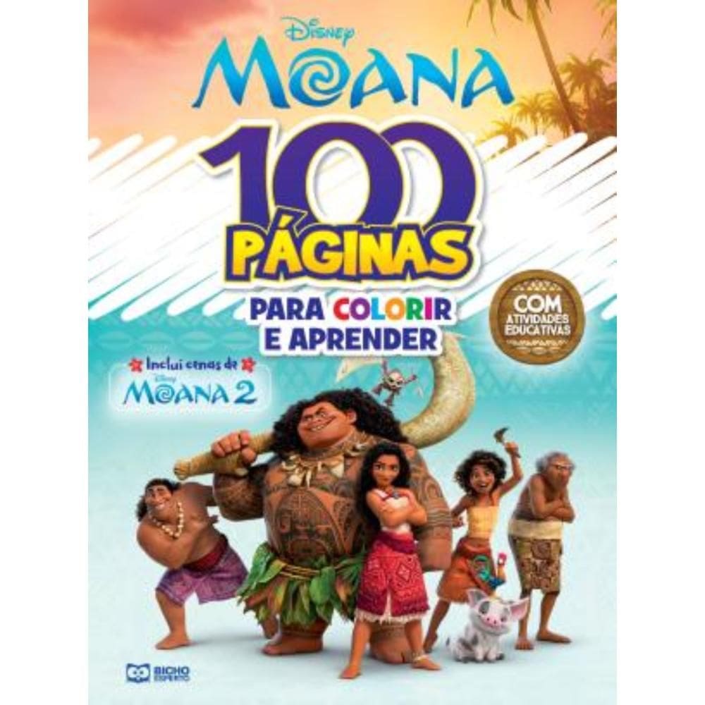 100 Páginas Para Colorir Disney: Moana 2