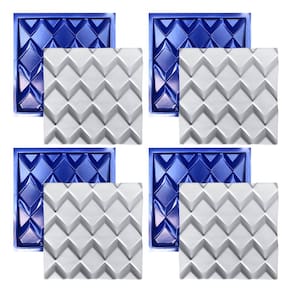 Formas Poligonos 30x30 cm 3d Abs Azul Gesso Cimento 1mm