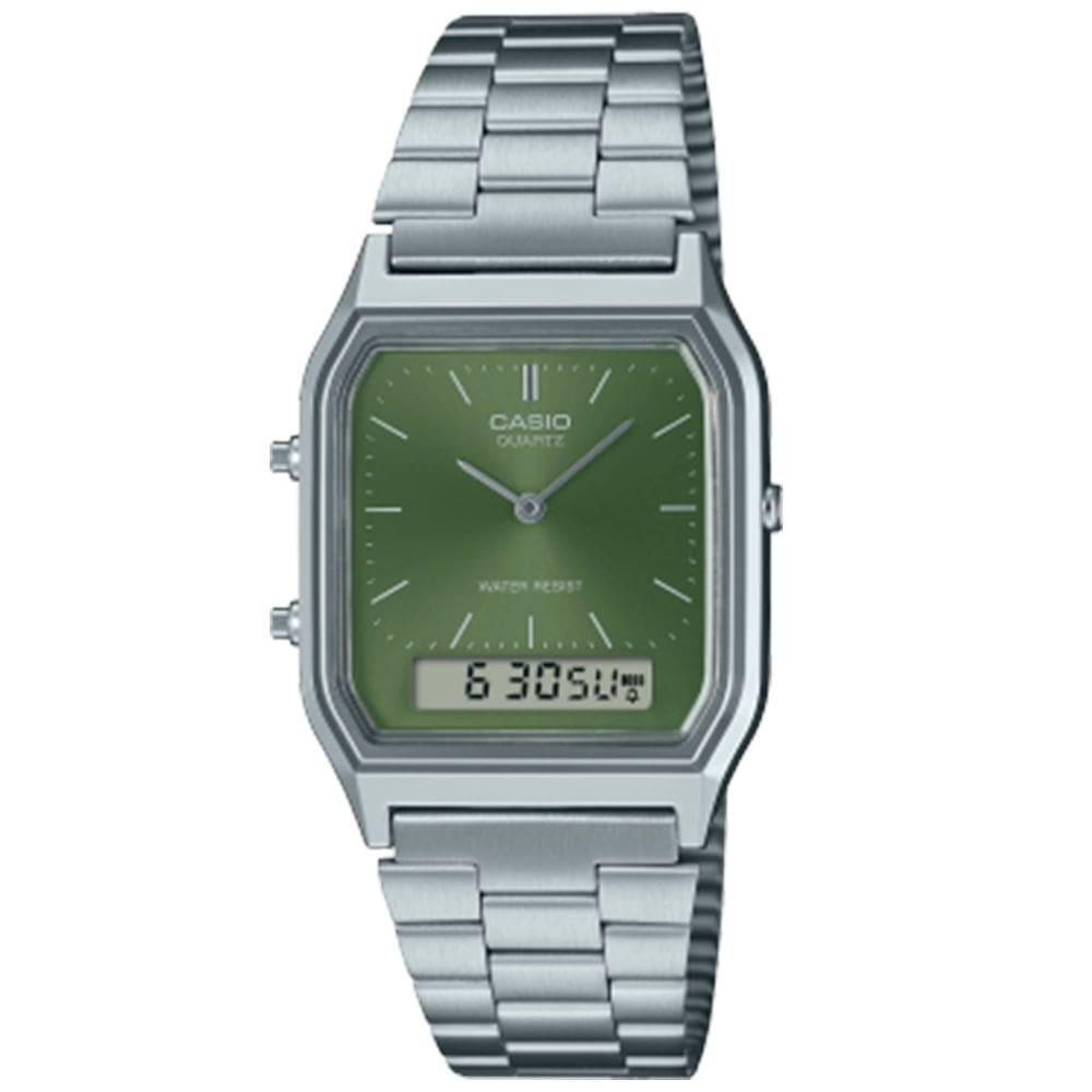 Relógio CASIO VINTAGE unissex analógico AQ-230A-3AMQYDF