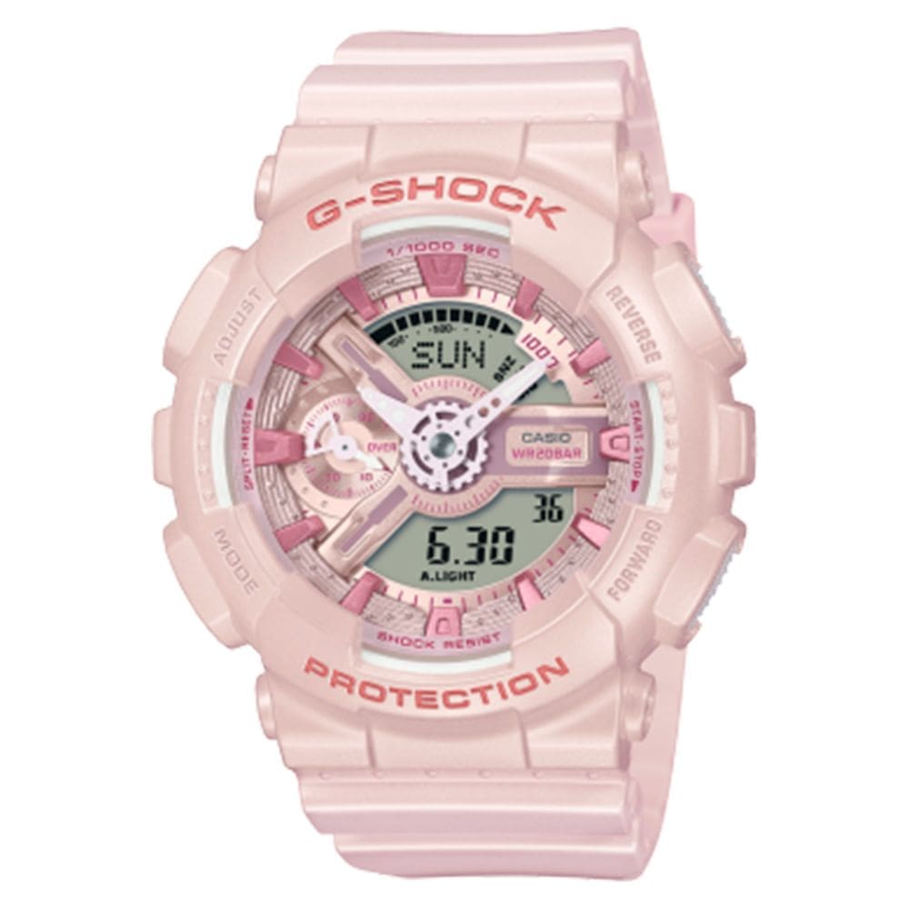 Relógio CASIO G-SHOK feminino analógico rosa GMA-S110ST-4ADR
