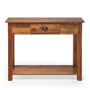Aparador De Apoio Rústico Decorativo Em Madeira Maciça Bh 120cm - Natural - Bege