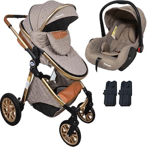 Carrinho de Bebe com Bebe Conforto Passear Baby Ares Plus Marrom