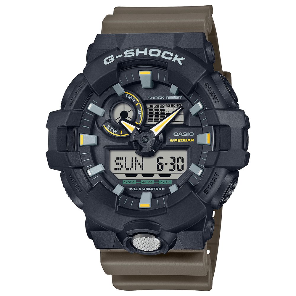 Relógio CASIO G-SHOCK masculino anadigi marrom GA-710TU-1A3DR